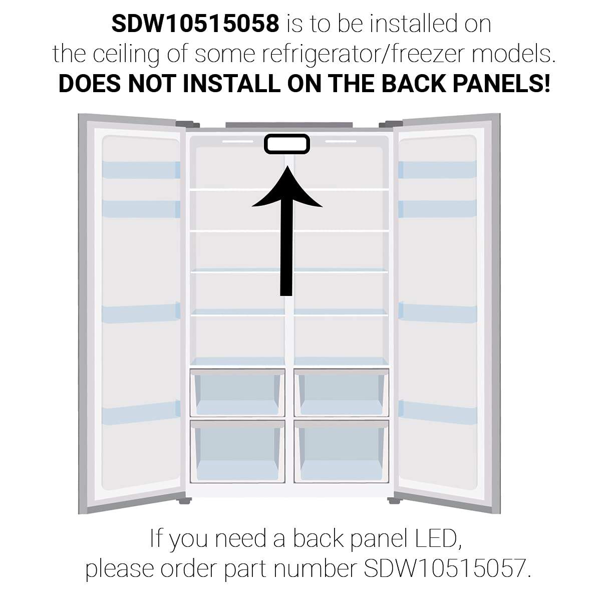 SDW10515058 w10515058-wpw10515058-refrigerator-led-light-module view 21