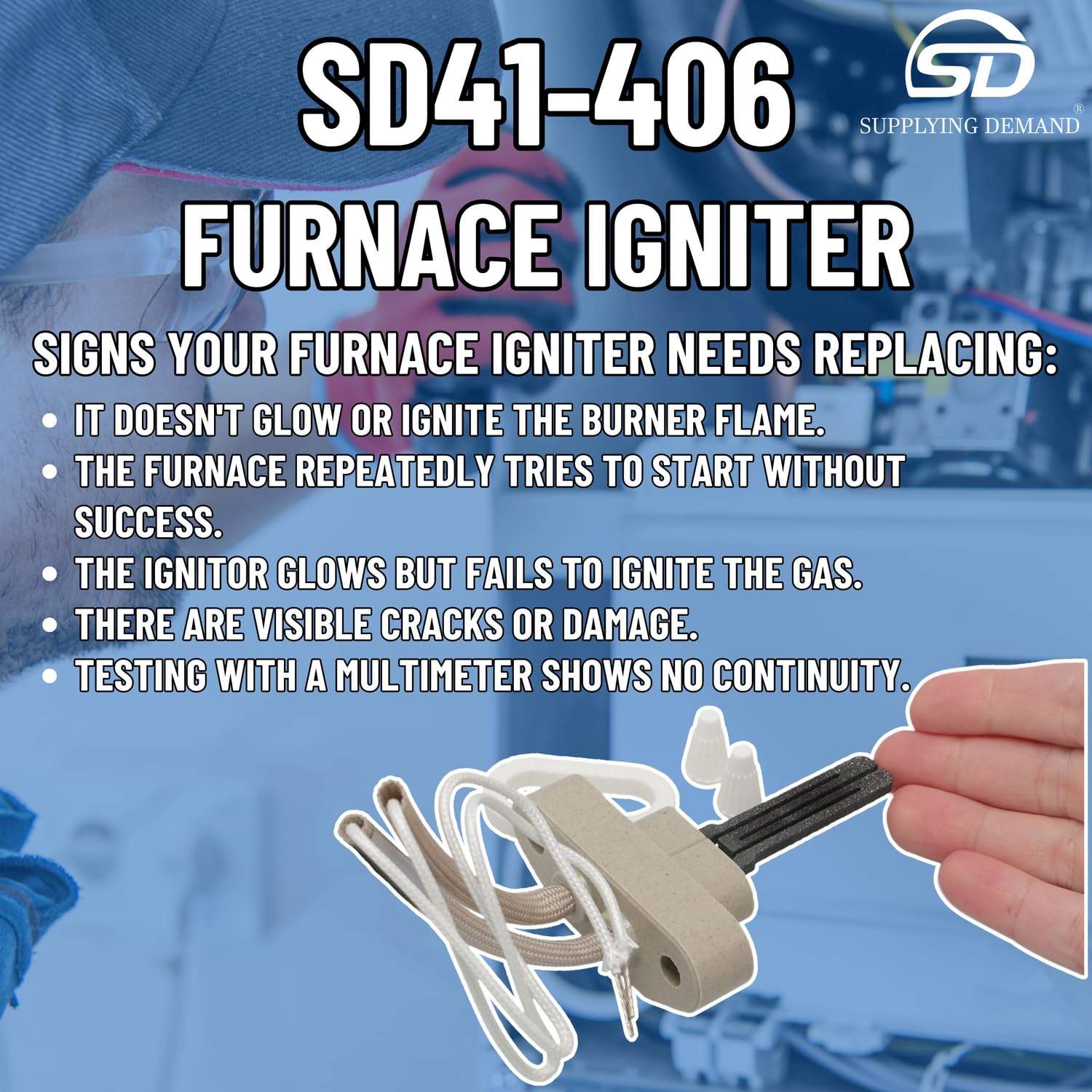 SD41-406 41-406-tjig406-hvac-furnace-igniter view 41