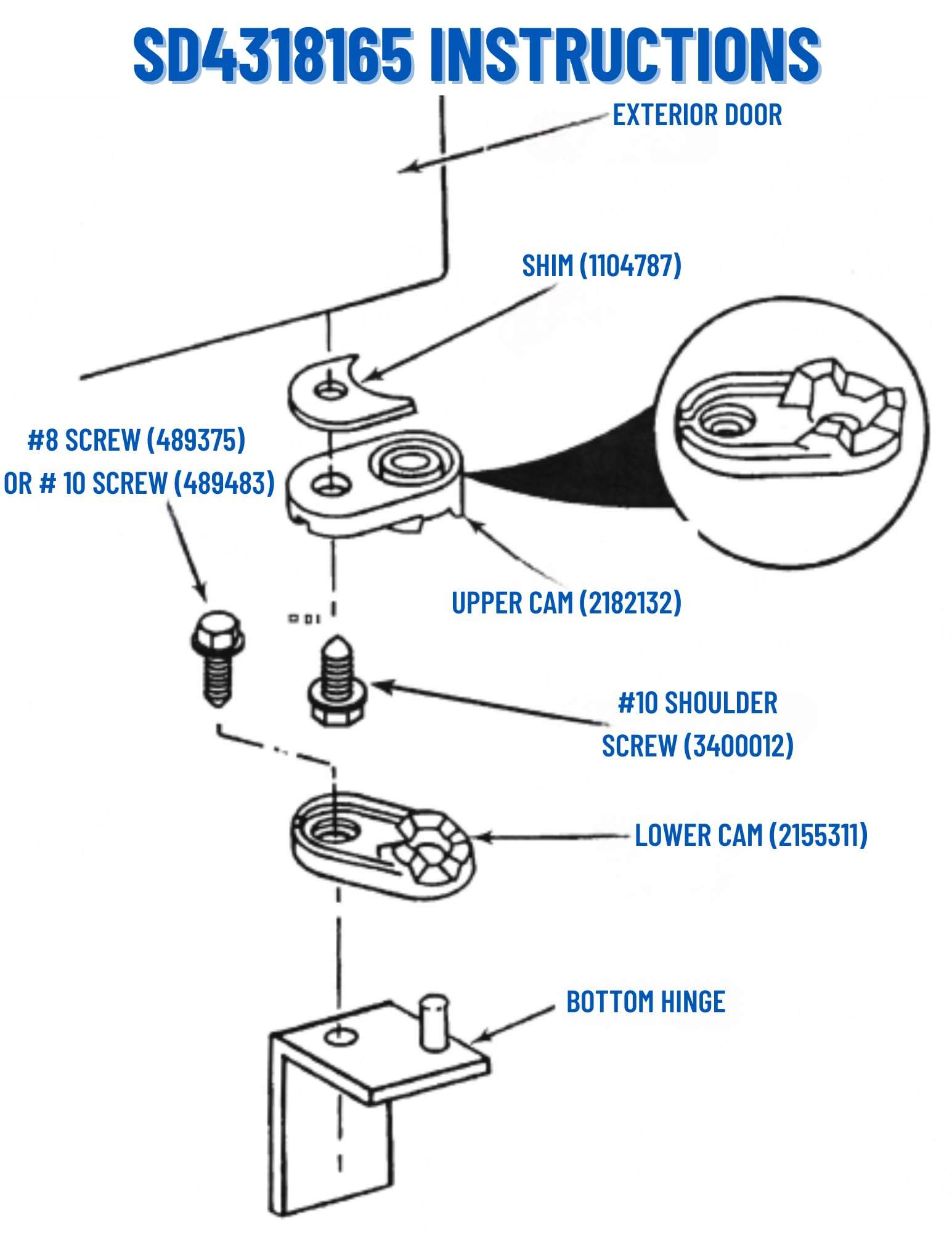 SD4318165 4318165-oem12414070-refrigerator-freezer-door-closer-cam-kit view 21