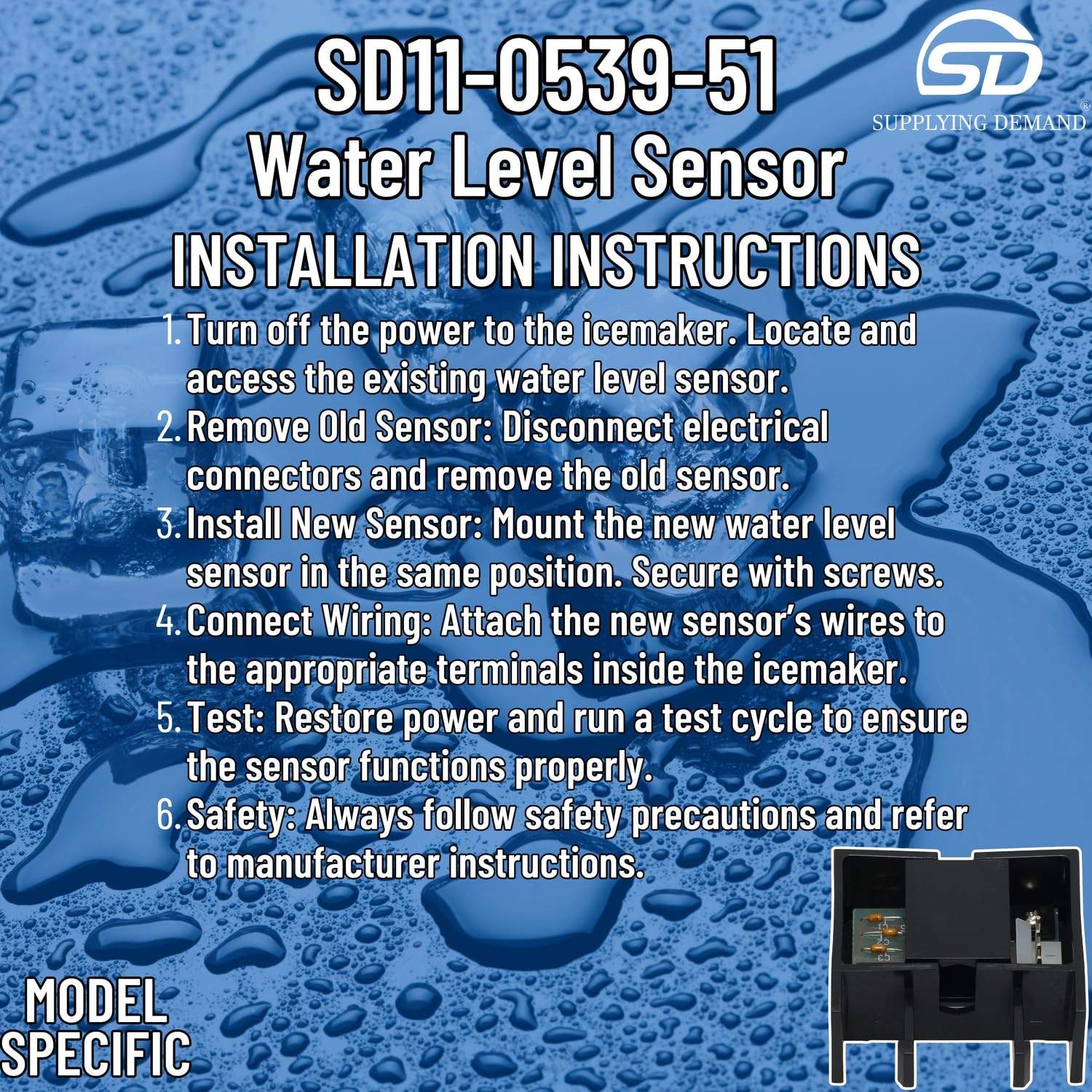 SD11-0539-51 11-0539-51-ice-machine-water-level-sensor view 61