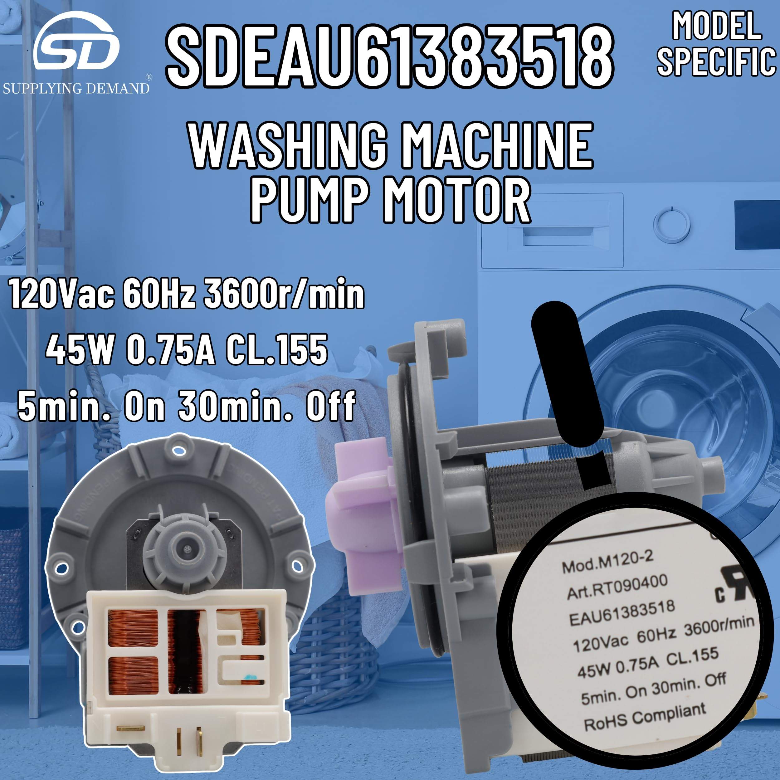 SDEAU61383518 eau61383518-4681ea2002h-washer-drain-pump-motor-only view 41