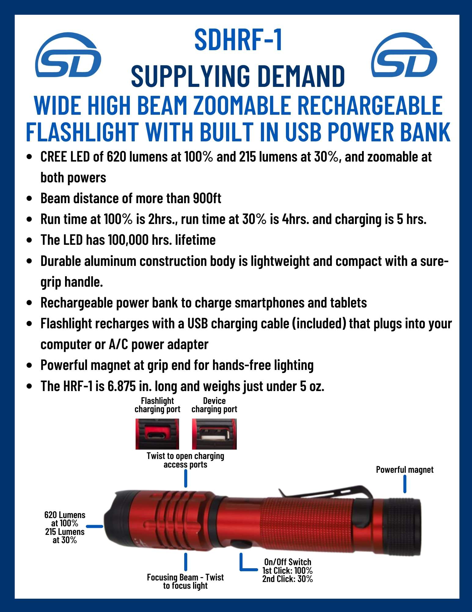 SDHRF-1RED hrf-1red-hrf-1-flashlight-rechargeable-zoomable view 81