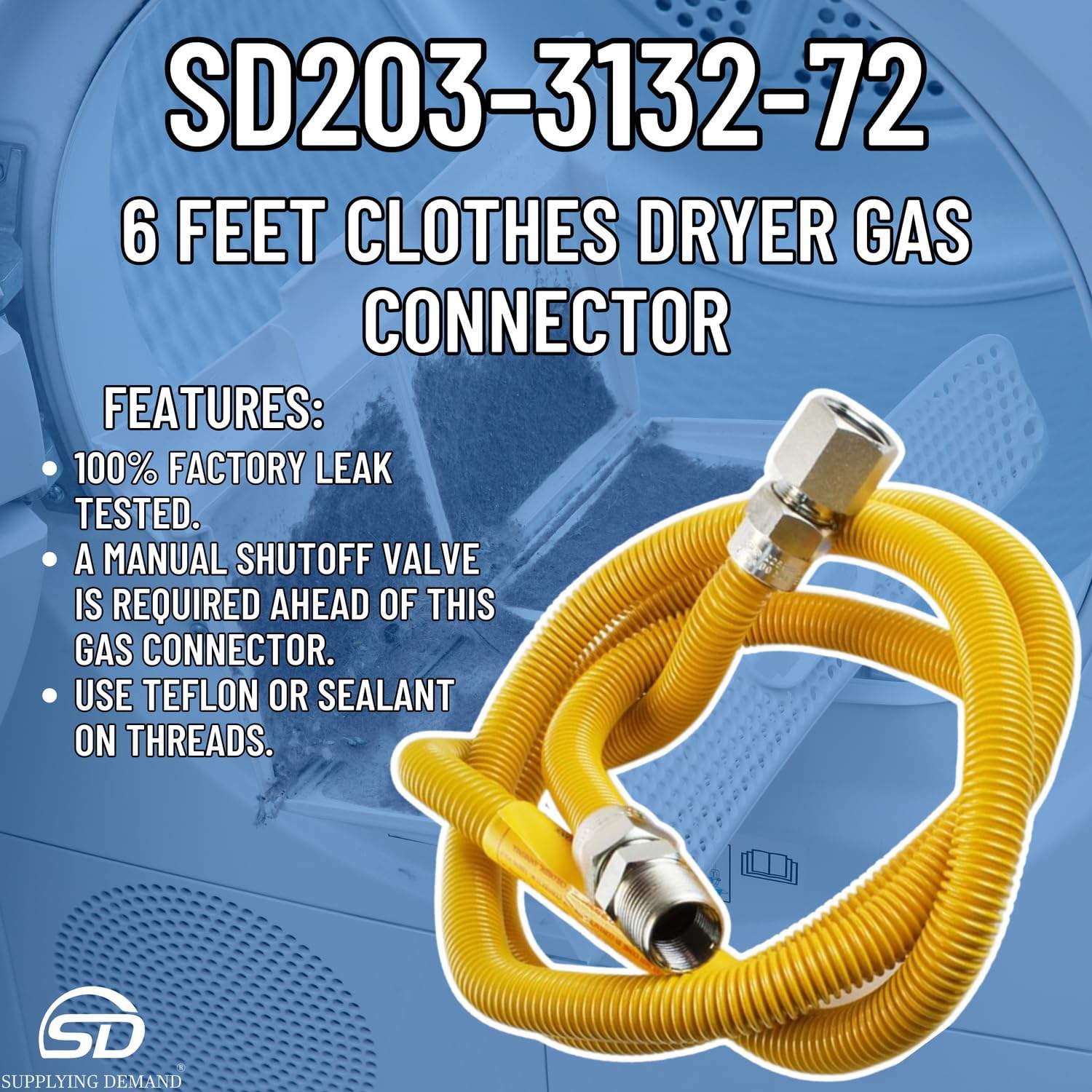 SD203-3132-72 203-3132-72-dryer-gas-connector view 41