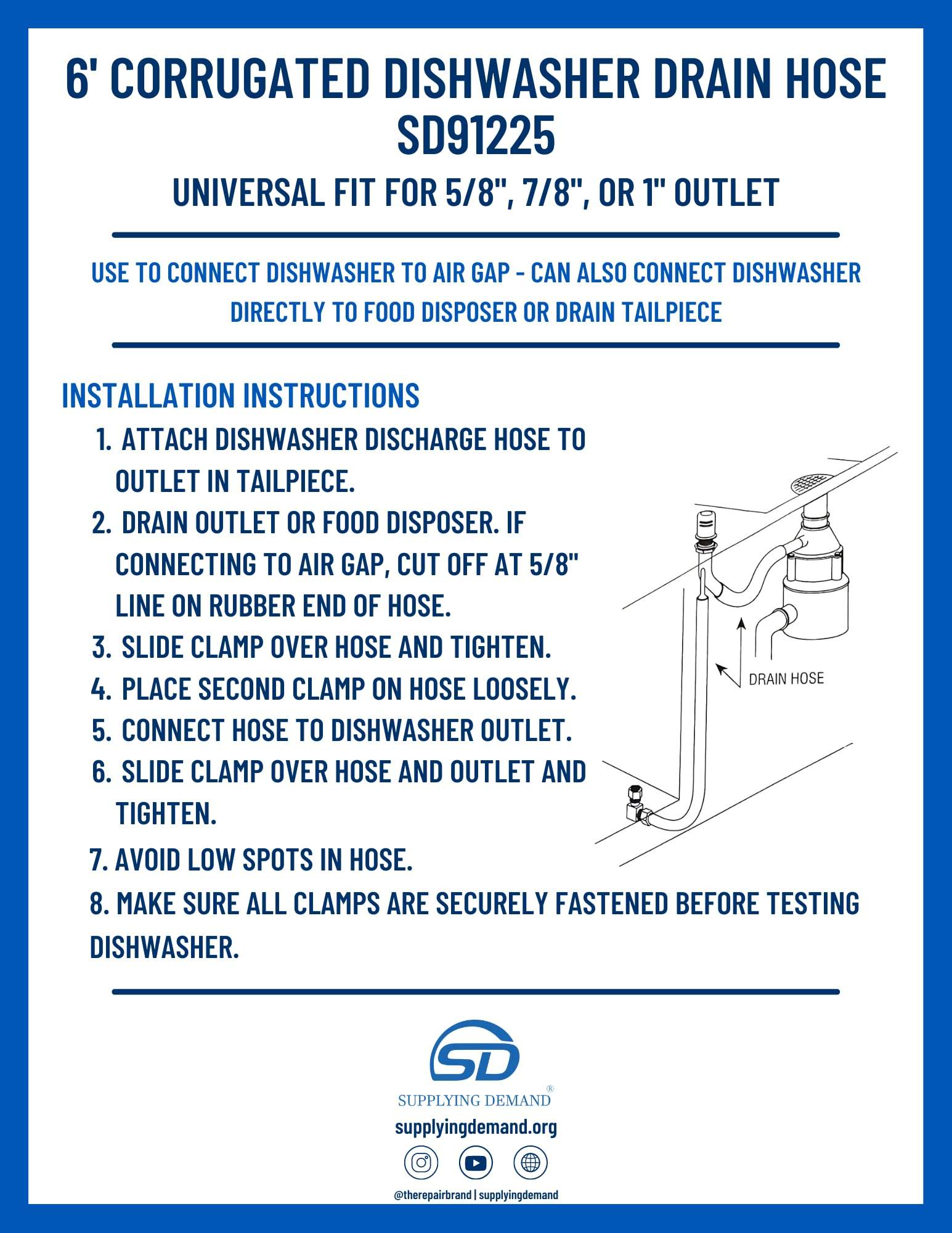 SD91225 91225-dishwasher-discharge-hose view 51