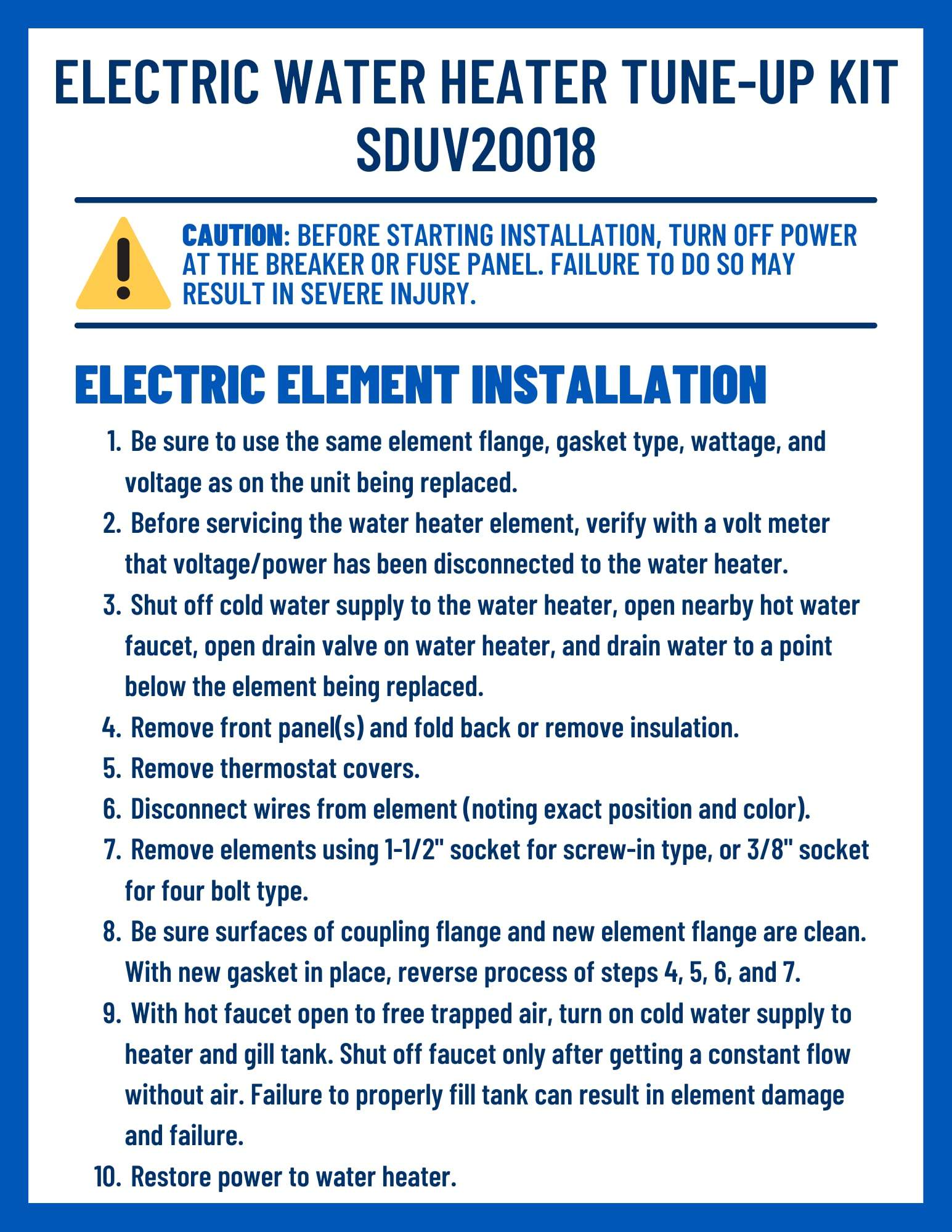 SDUV20018 uv20018-water-heater-tune-up-kit view 81