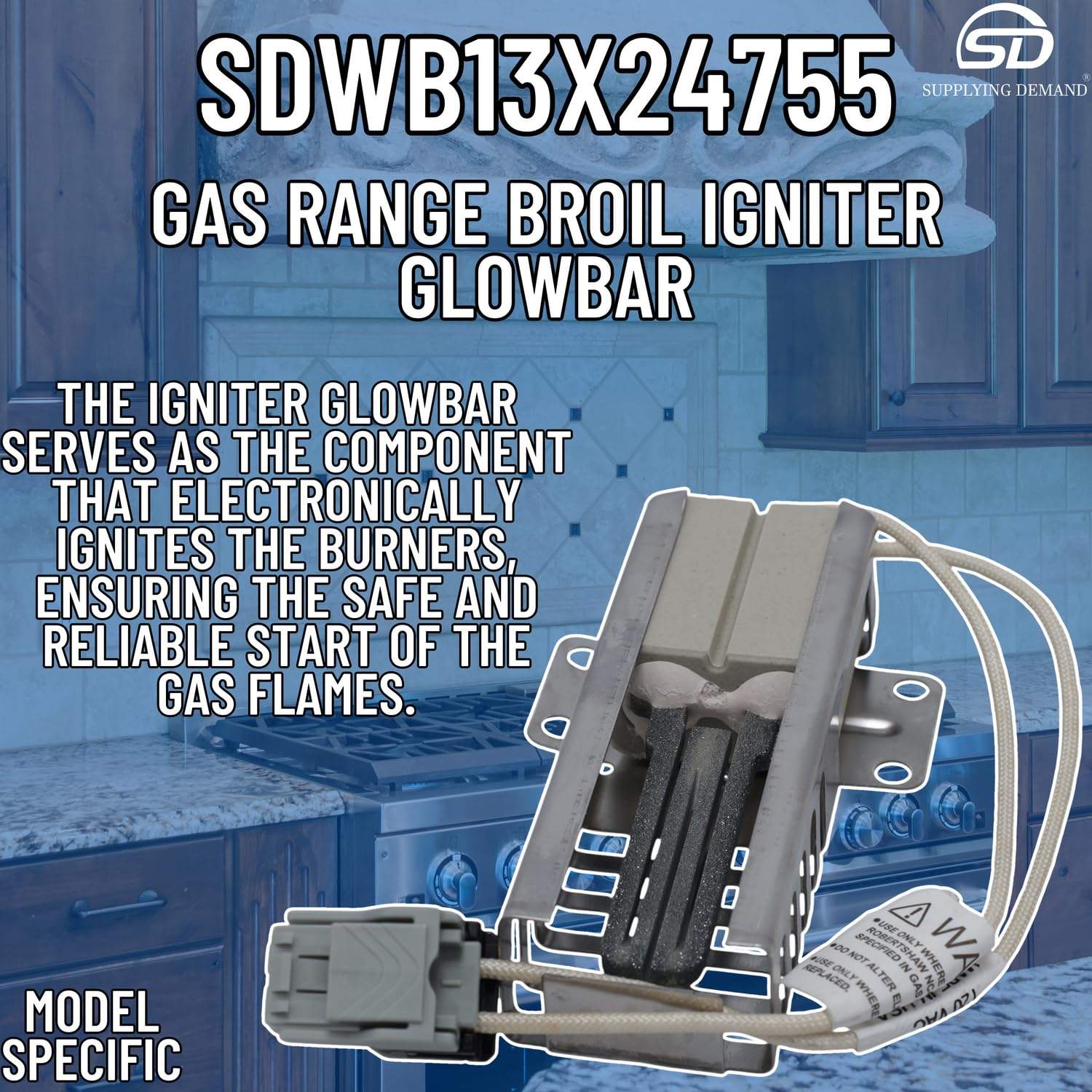 SDWB13X24755 wb13x24755-4379285-range-broil-igniter-glowbar view 21