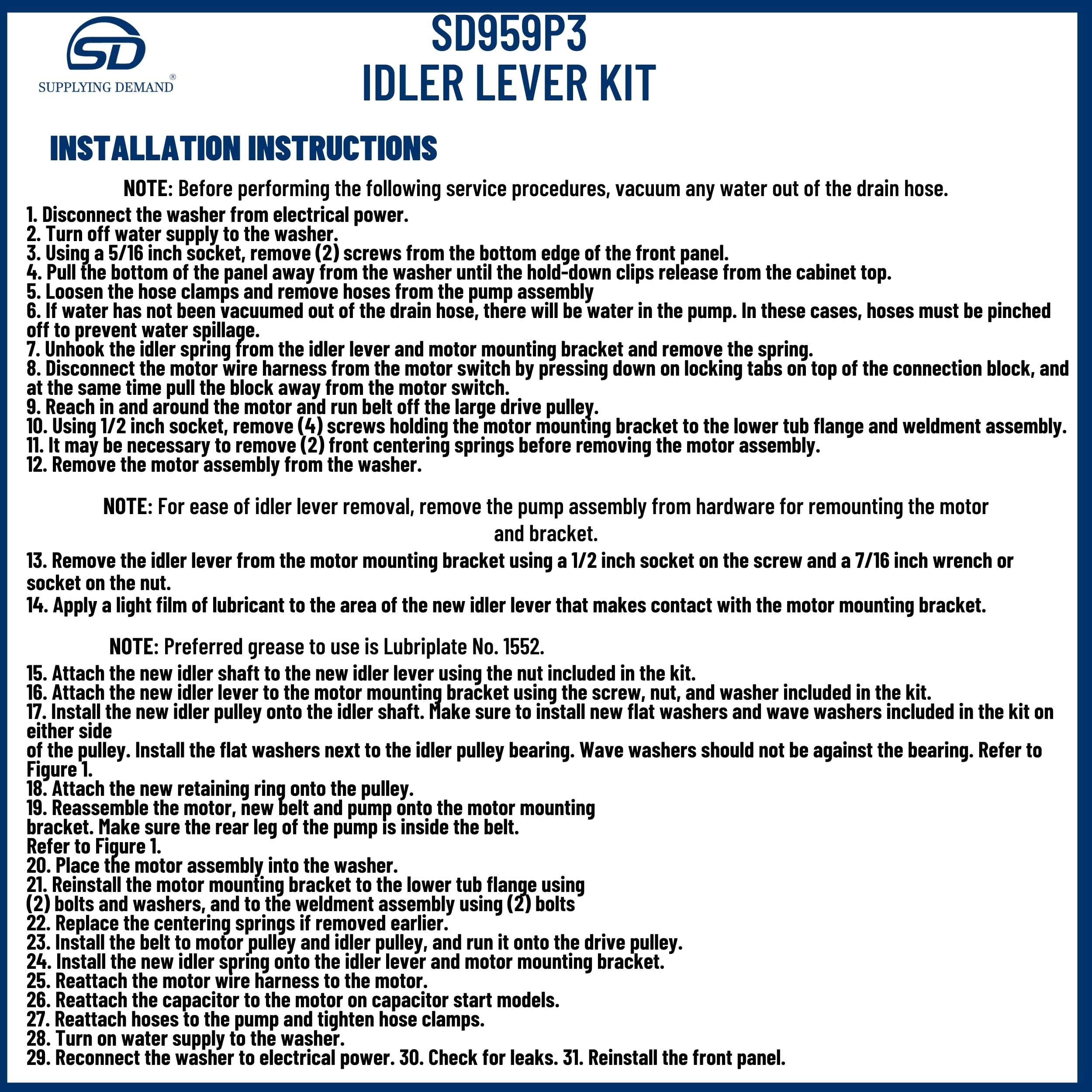 SD959P3 959p3-oem17956182-washer-idler-kit-with-belt view 41