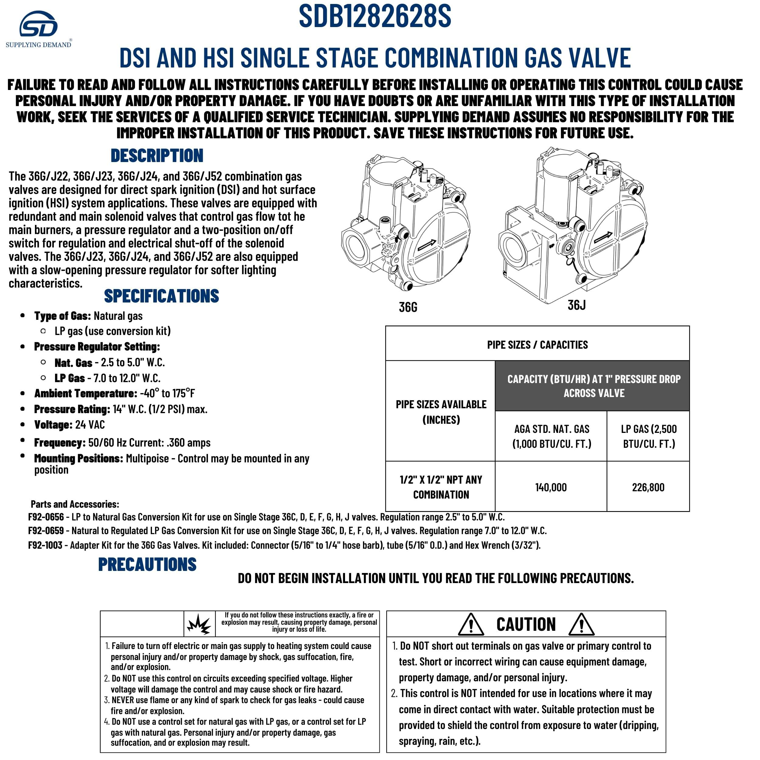 SDB1282628S b1282628s-b1282626-hvac-furnace-gas-valve-assembly view 31