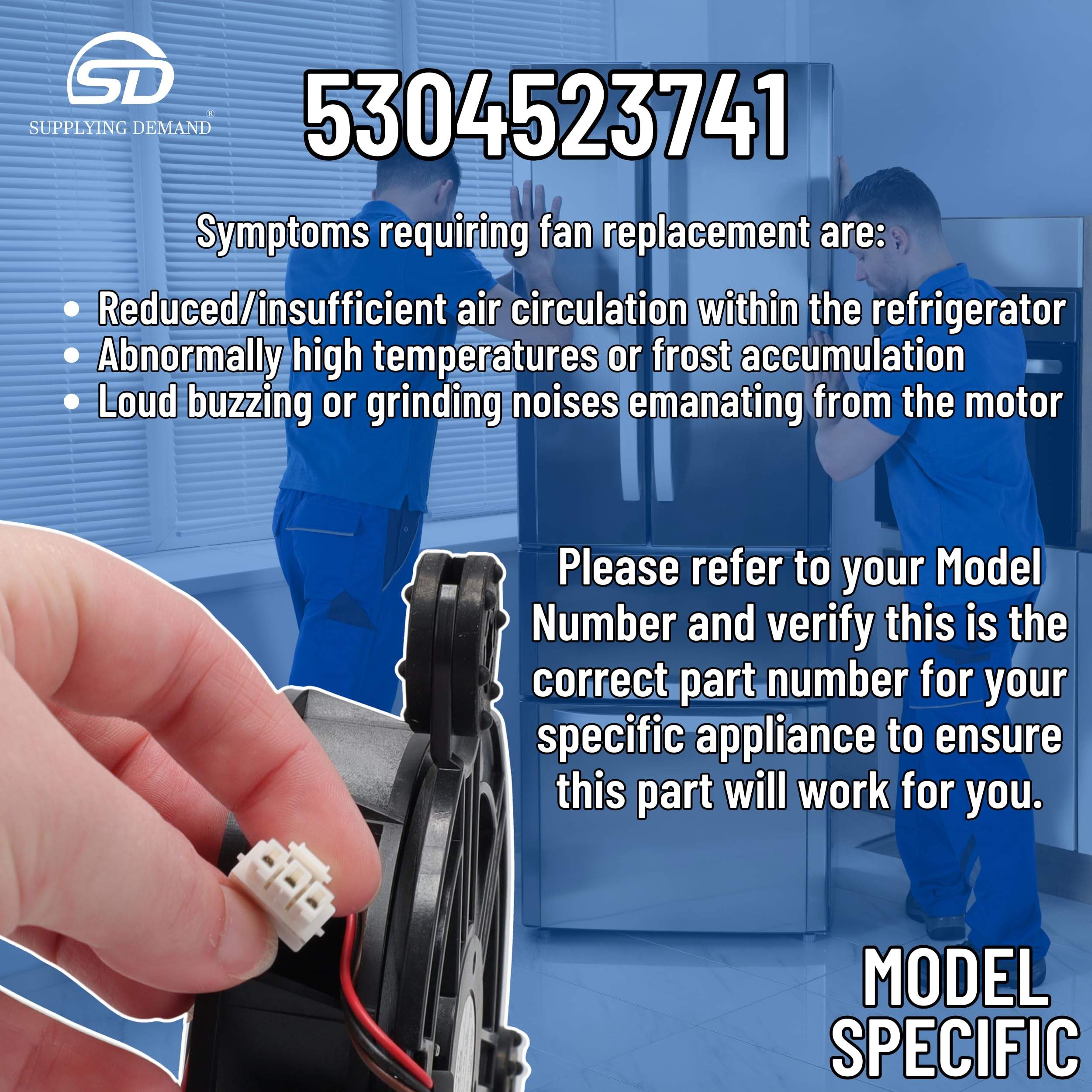 SD5304523741 5304523741-ap6983831-refrigerator-freezer-evaporator-fan-motor view 71