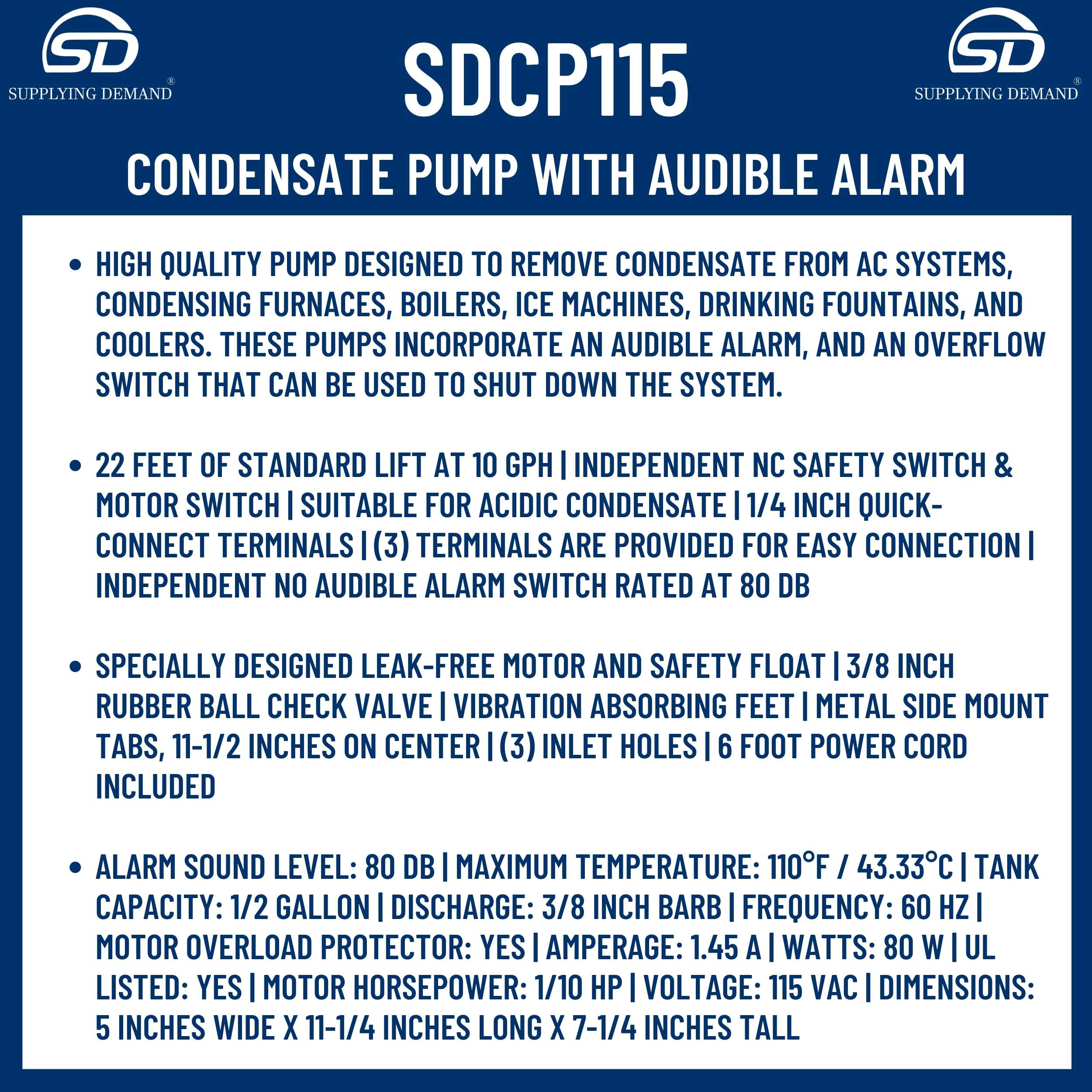 SDCP115 cp115-oem13720874-hvac-condensate-pump-alarm view 41