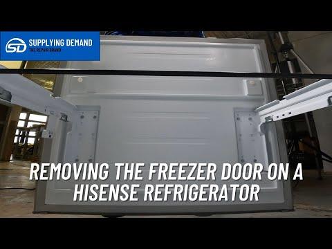 Removing the Freezer Door on a Hisense Appliance Model HBM17158SS Refrigerator
