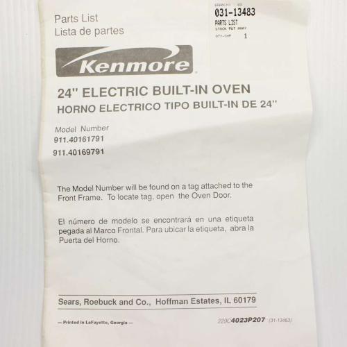 SD03113483 03113483-031-13483-parts-list-replacement