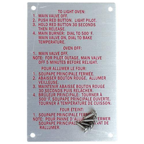 SDBL20326 bl20326-instruction-plate-bl20326