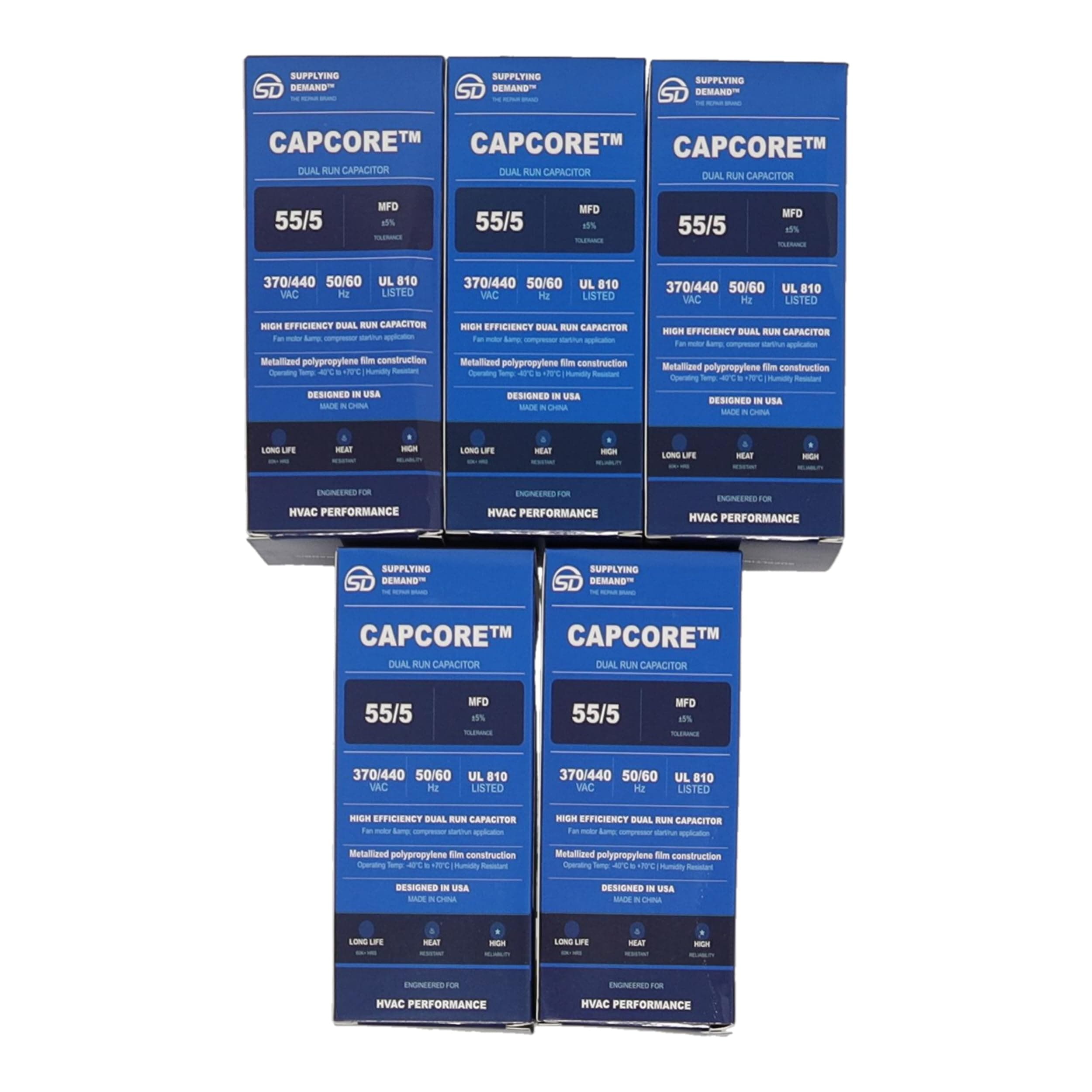 SDCBB65440V555UFX5 cbb65440v555ufx5-hvac-cbb65-440v-55/5uf-dual-run-capacitor-round-type-|-pro-pack-5-pack