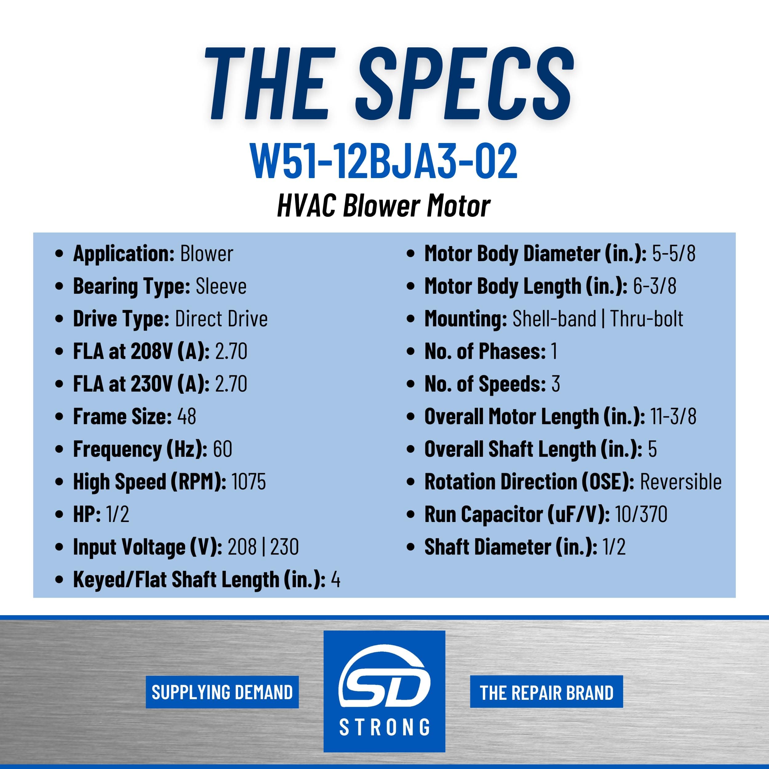 SDW51-12BJA3-02 w51-12bja3-02-hvac-blower-fan-motor view 11