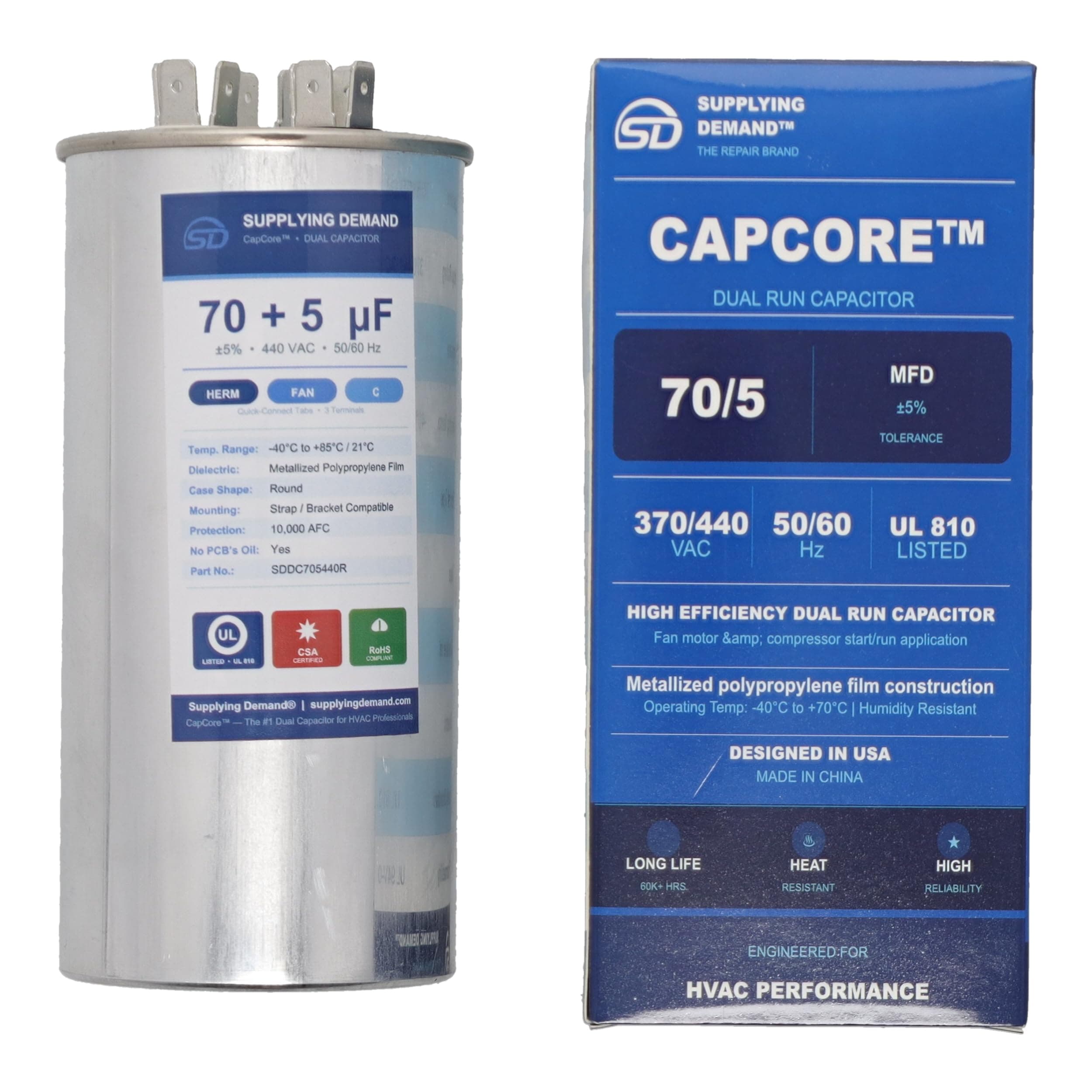 SDCBB65440V705UF cbb65440v705uf-hvac-cbb65-440v-70/5uf-dual-run-capacitor-round-type