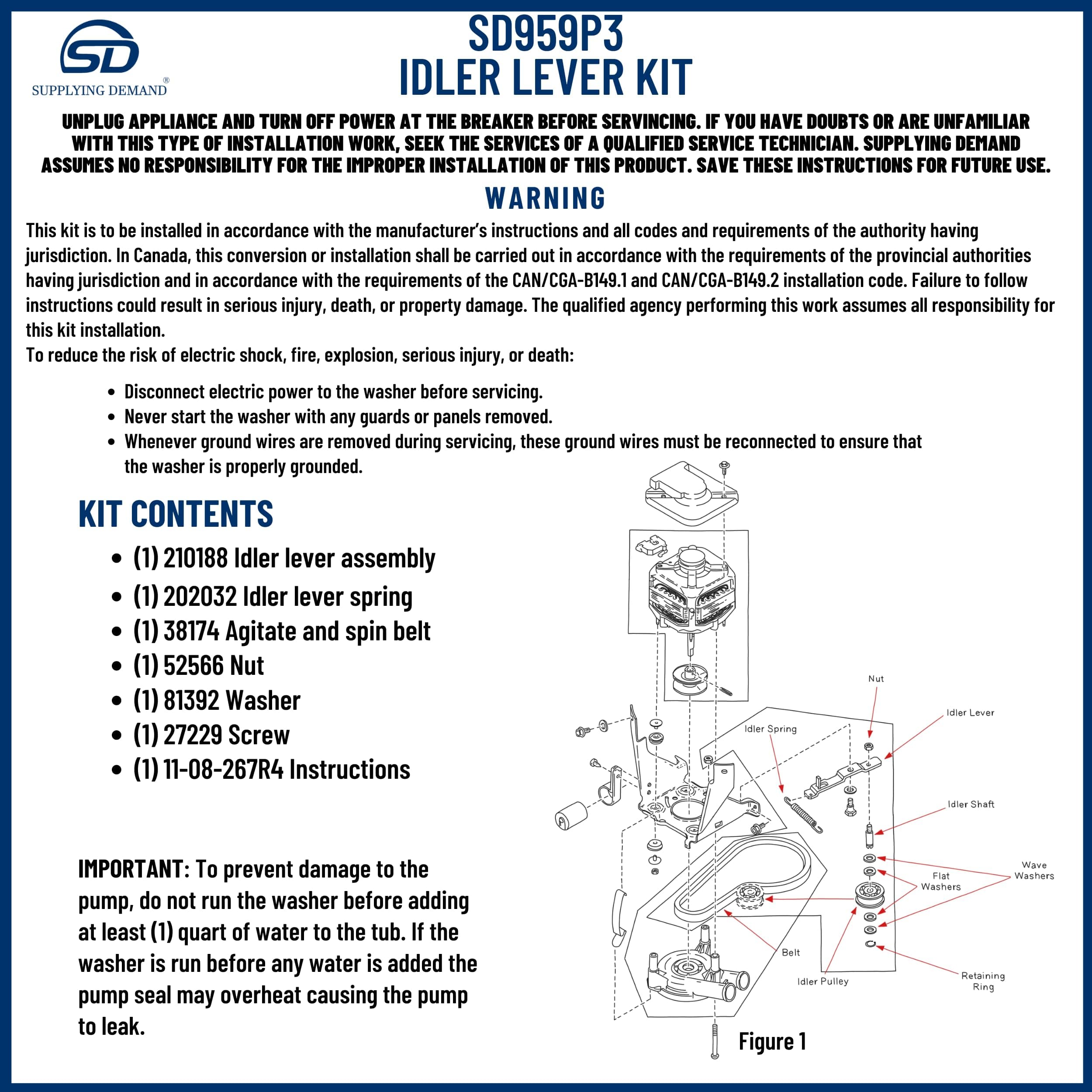 SD959P3 959p3-oem17956182-washer-idler-kit-with-belt view 31