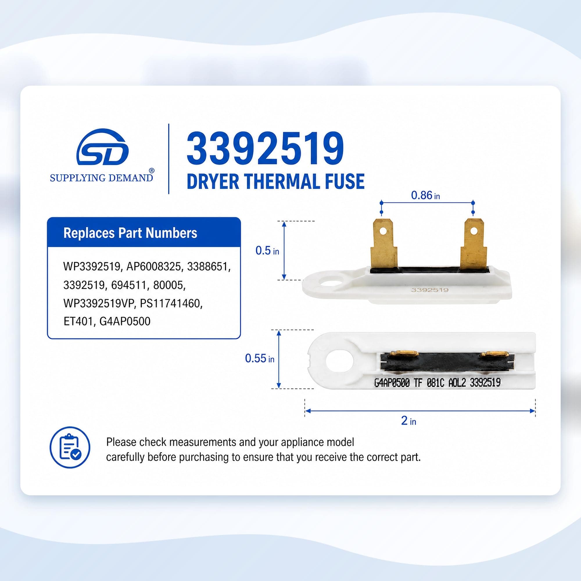 SD3392519 3392519-wp3392519-dryer-thermal-fuse view 11