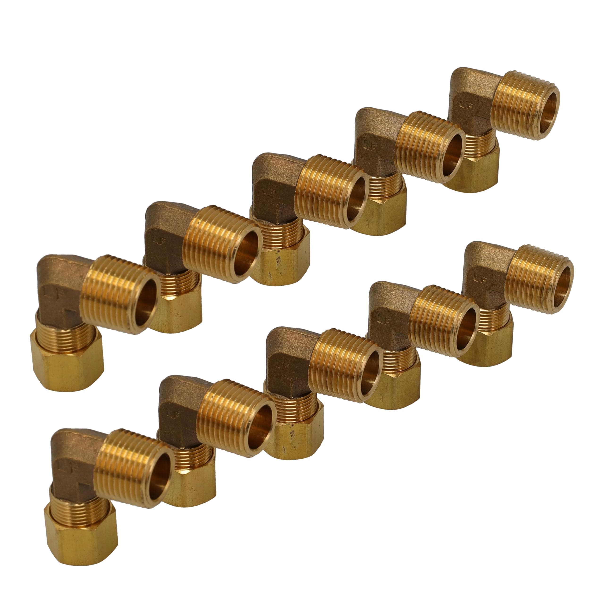 SD69-66-LFX10 69-66-lfx10-90-degree-elbow-adapter-3/8"-flare-x-3/8"-male-npt-pipe-|-pro-pack-10-pack