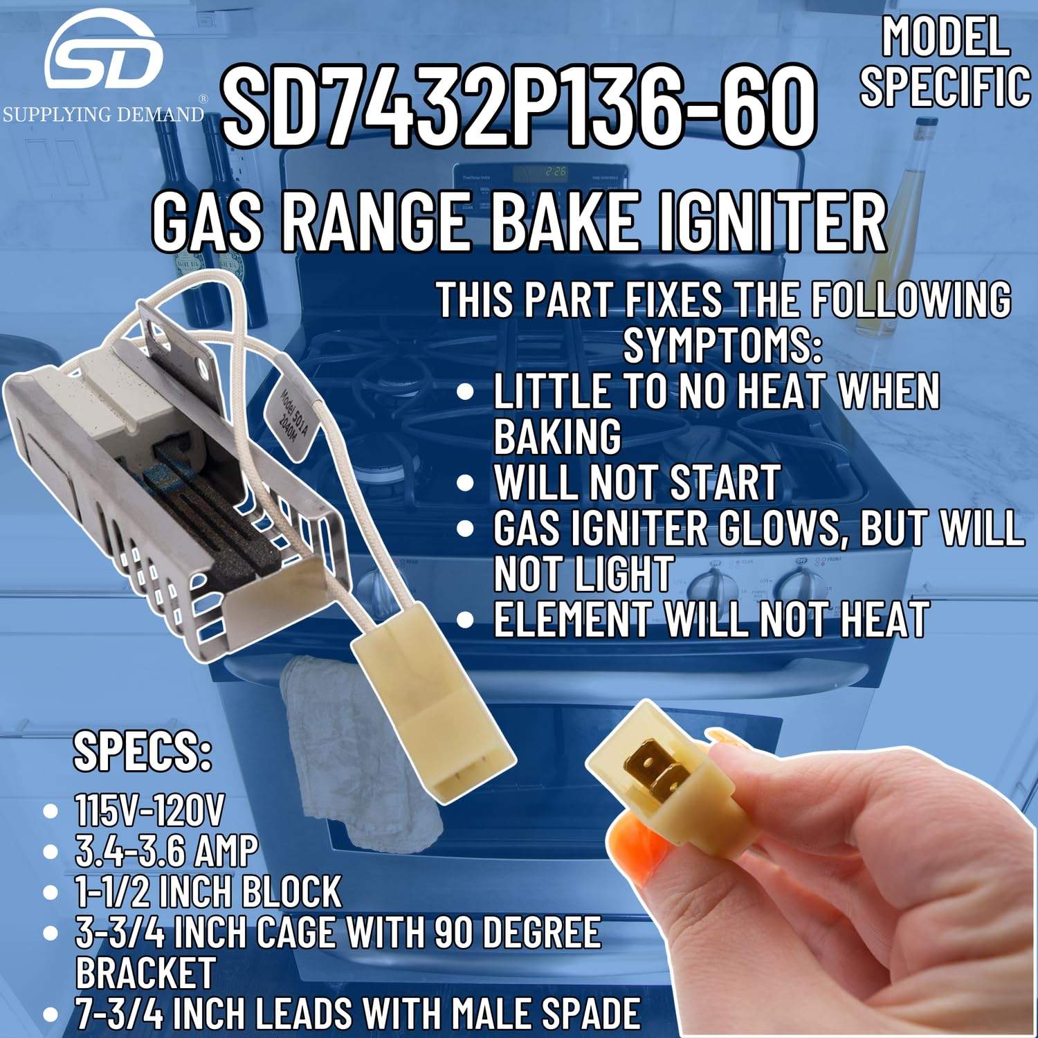 SD7432P136-60 7432p136-60-31991701-gas-range-bake-igniter view 51