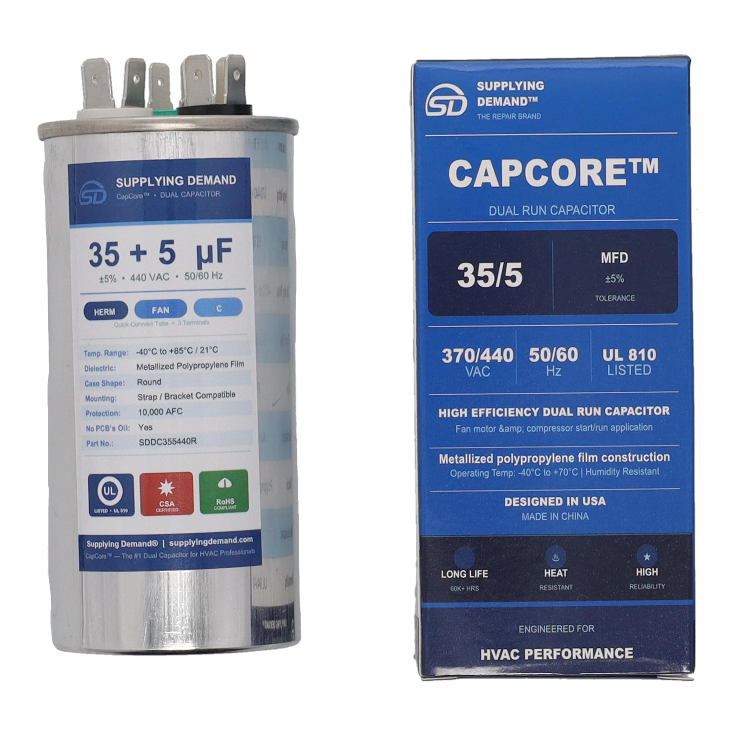 SDCBB65440V355UF cbb65440v355uf-hvac-cbb65-440v-35/5uf-dual-run-capacitor-round-type