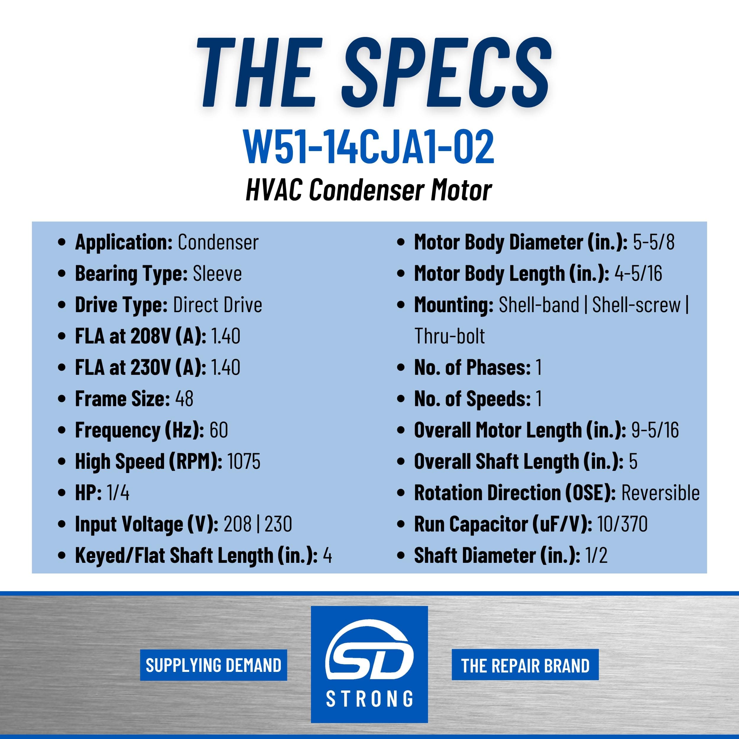 SDW51-14CJA1-02 w51-14cja1-02-hvac-condenser-motor view 11
